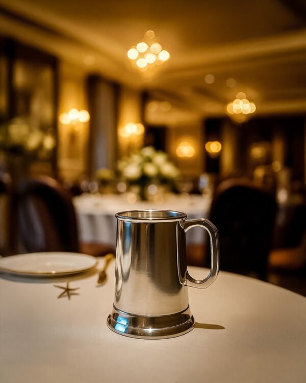Silver Plated Beer Mug Classic Rounded